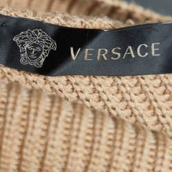Versace Brown Wool Knit Turtleneck Asymmetric Sweater M