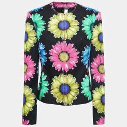 Gianni Versace Multicolor Floral Print Cotton Hook Front  Jacket L