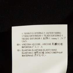 Pre Owned Gianni Versace BlackYellow Patterned Stretch Knit Bodycon Dress L