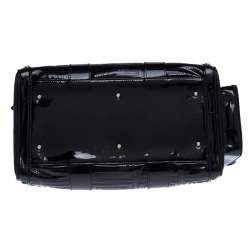 Pre Owned Versace Black Quilted Patent Leather Snap Out Of It Satchel