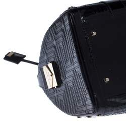 Pre Owned Versace Black Quilted Patent Leather Snap Out Of It Satchel