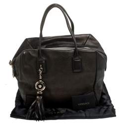 Pre Owned Versace Dark Bronze Leather Vanitas Satchel