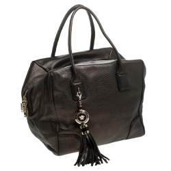 Pre Owned Versace Dark Bronze Leather Vanitas Satchel