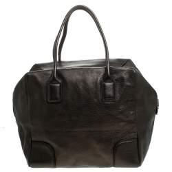 Pre Owned Versace Dark Bronze Leather Vanitas Satchel