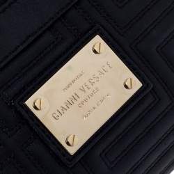 Pre Owned Versace Black Quilted Zip Clutch