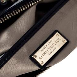 Pre Owned Versace Black Quilted Zip Clutch