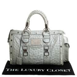 Versace Lime Green Ostrich Snap Out Of It Satchel