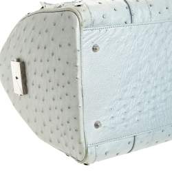 Versace Lime Green Ostrich Snap Out Of It Satchel