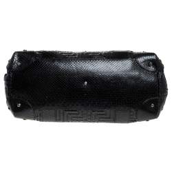 Pre Owned Gianni Versace Black Leather Snap Out Of It Satchel