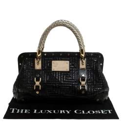 Pre Owned Gianni Versace Black Leather Snap Out Of It Satchel