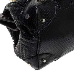 Pre Owned Gianni Versace Black Leather Snap Out Of It Satchel