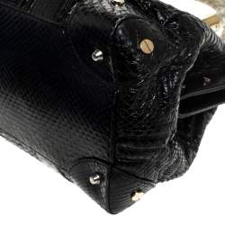 Pre Owned Gianni Versace Black Leather Snap Out Of It Satchel