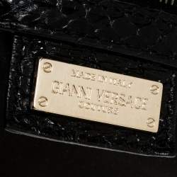 Pre Owned Gianni Versace Black Leather Snap Out Of It Satchel