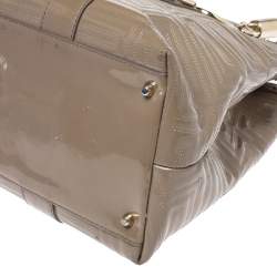 Gianni Versace Beige Patent Leather Snap Out Of It Tote 