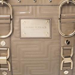 Gianni Versace Beige Patent Leather Snap Out Of It Tote 