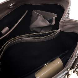 Gianni Versace Beige Patent Leather Snap Out Of It Tote 