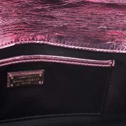 Pre Owned Versace Pink Quilted Patent Leather Flap Chain Bag