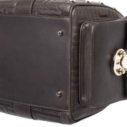 Versace Military Green Leather Snap Out Of It Satchel