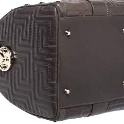 Versace Military Green Leather Snap Out Of It Satchel