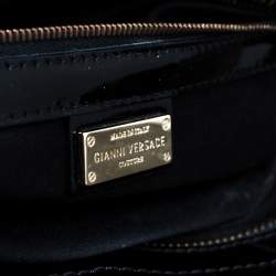 Pre Owned Versace Black Quilted Patent Leather Shoulder Bag