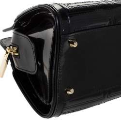 Pre Owned Versace Black Quilted Patent Leather Shoulder Bag