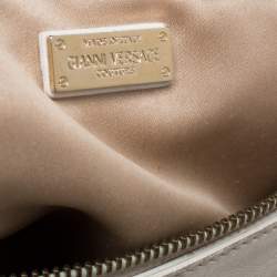 Pre Owned Versace White Quilted Leather Snap Out Of It Satchel