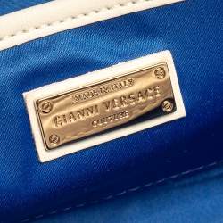 Pre Owned Gianni Versace White Quilted Patent Leather Flap Shoulder Bag