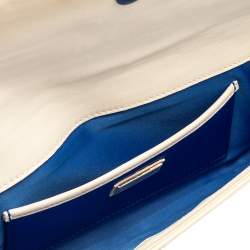 Pre Owned Gianni Versace White Quilted Patent Leather Flap Shoulder Bag