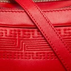 Pre Owned Gianni Versace Red Leather Medusa Charm Satchel