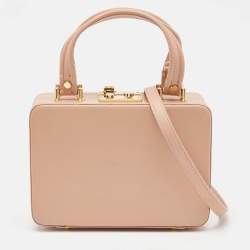 Gianvito Rossi Dusty Pink Leather Vali Top Handle Bag