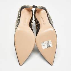 Pre Owned Gianvito Rossi Black Leather Studded Ankle Booties Size 40