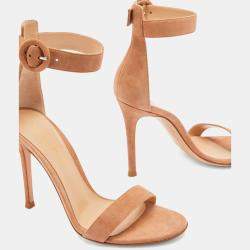 Pre Owned Gianvito Rossi nude Suede Sandals EU 37