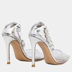 Gianvito Rossi Transparent PVC Crystal Embellished Transparent Pumps EU 36