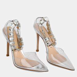 Gianvito Rossi Transparent PVC Crystal Embellished Transparent Pumps EU 41