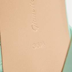 Pre Owned Gianvito Rossi Mint Green Leather Manilla Sandals Size 36.5