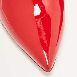 Pre Owned Gianvito Rossi Red Patent Leather Nova Mules Size 39