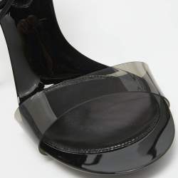 Gianvito Rossi Black PVC and Leather Spice Sandals Size 39
