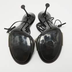 Gianvito Rossi Black PVC and Leather Spice Sandals Size 39