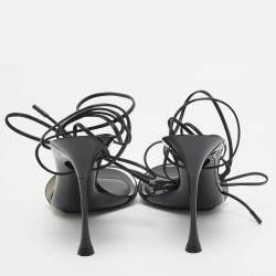 Pre Owned Gianvito Rossi Black PVC and Leather Spice Sandals Size 38.5