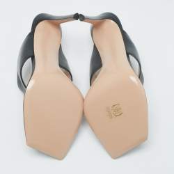 Gianvito Rossi Black Leather Thong Slide Sandals Size 39.5