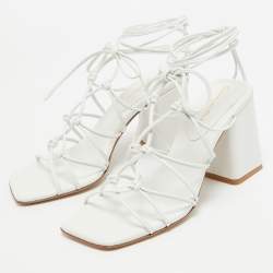 Gianvito Rossi White Leather Minas Sandals Size 39