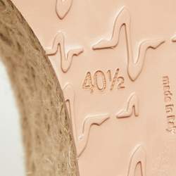 Pre Owned Gianvito Rossi Brown Braided Leather Merida Espadrille Wedge Sandals Size 40.5