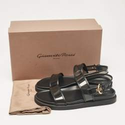 Gianvito Rossi Black Leather and PVC Bilbao Sandals Size 41