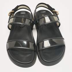 Gianvito Rossi Black Leather and PVC Bilbao Sandals Size 41