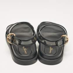 Gianvito Rossi Black Leather and PVC Bilbao Sandals Size 41