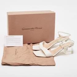 Gianvito Rossi White Leather Cosmic Sandals Size 39