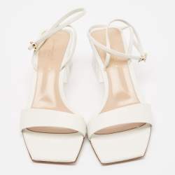 Gianvito Rossi White Leather Cosmic Sandals Size 39