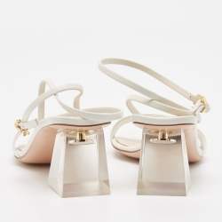 Gianvito Rossi White Leather Cosmic Sandals Size 39