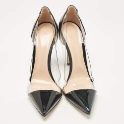 Gianvito Rossi Black Patent Leather and PVC Plexi Pumps Size 41