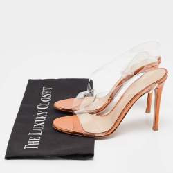 Pre Owned Gianvito Rossi Transparent PVC Metropolis Sandals Size 35.5